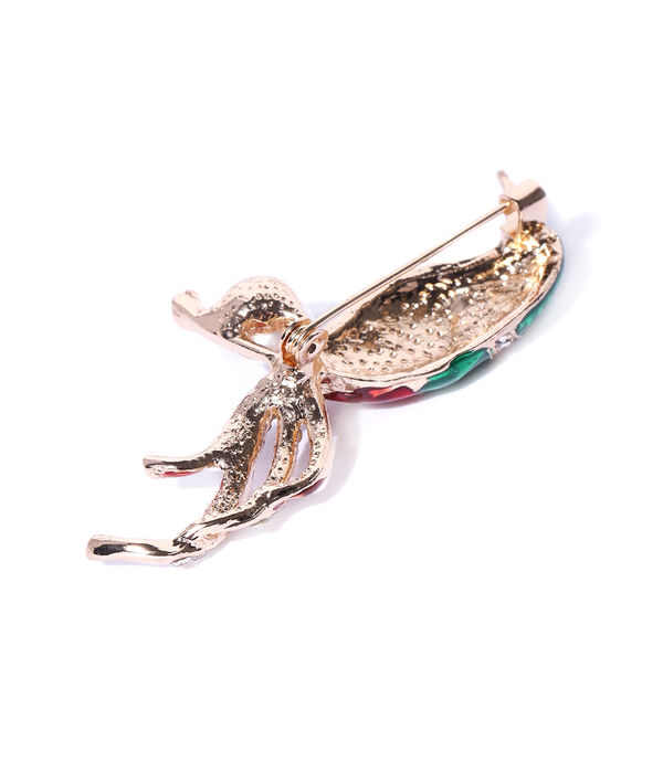 YouBella Jewellery Latest Stylish Crystal Unisex Owl Bird Shape Brooch for Women/Girls/Men (Silver)